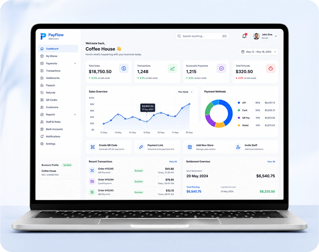 Ewallet Application Merchant Features