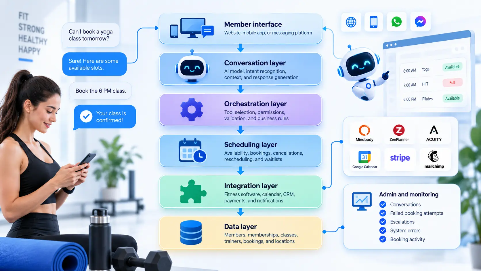 Recommended Architecture for a Fitness Scheduling Chatbot
