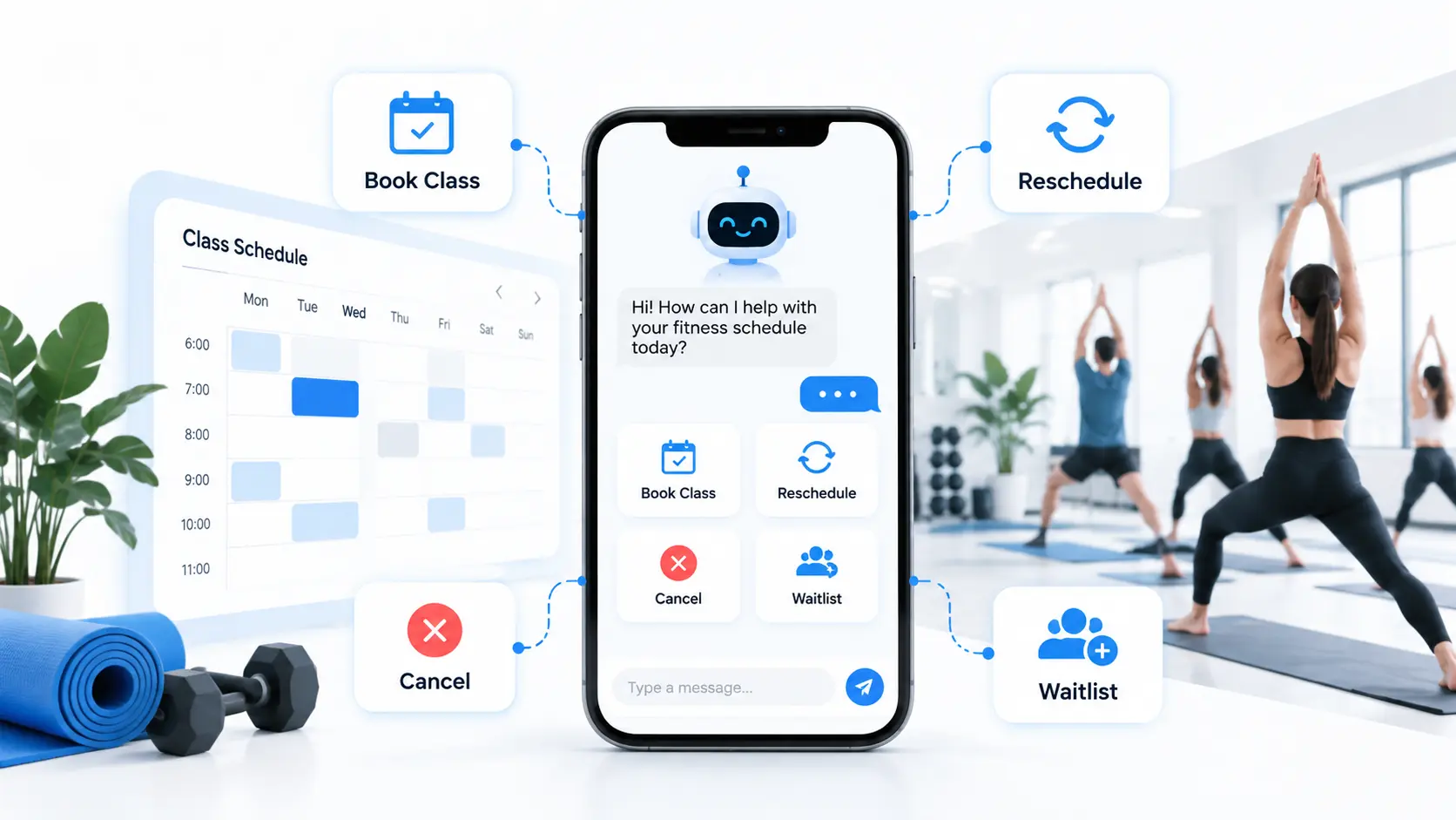 Which Fitness Studio Scheduling Tasks Can a Chatbot Handle