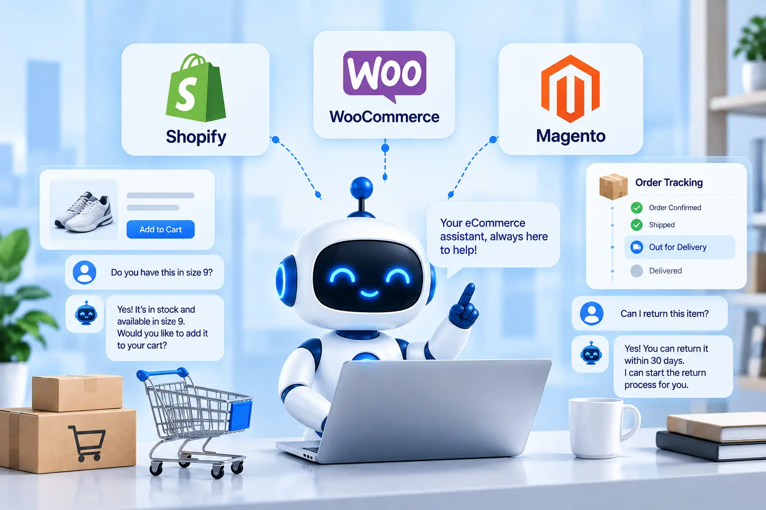 Which eCommerce Platforms Can an AI Support Chatbot Integrate With